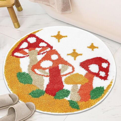 Hexagram Cat Bath Mat, Cat Bathroom Decor, Cute Small Bath Mat Indoor 20×22 Inch, Grey Pink Non Slip Strong Absorbent Soft Washable Round Bathroom Rug for Tub, Bathtub, Shower Room, Bedroom in Saudi Arabia