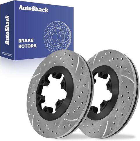 دوارات الفرامل الأمامية المحفورة والمشقوقة من AutoShack | استبدال ايسوزو i-280 i-350 2007-2008 i-290 i-370 2004-2008 شيفروليه كولورادو 2004-2008 جي إم سي كانيون RWD | المغلفة الإلكترونية | مجموعة 2 جهاز كمبيوتر | ShadowGuard in Saudi Arabia