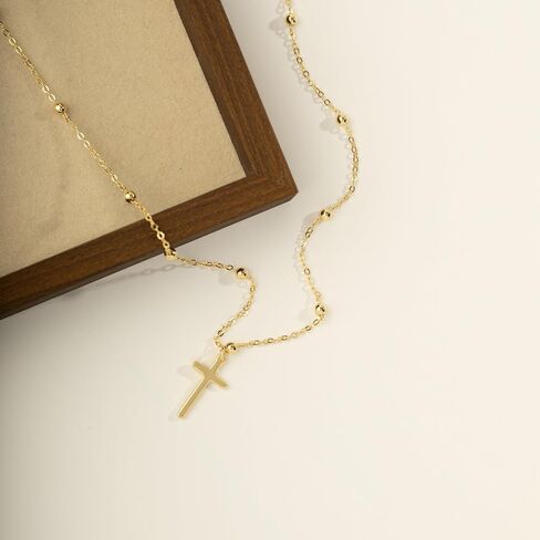 Cross Necklace for Women, Dainty 14K Gold Plated Cross Pendant Simple Long Necklaces for Women, Christian Faith Necklace Trendy Gold Jewelry Gifts for Easter in Kuwait