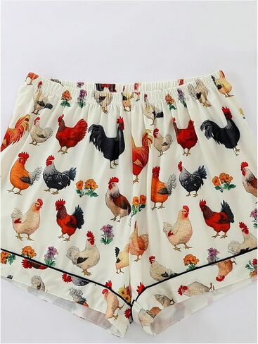 Women's 2 Piece Pajama Set Cute Animal Graphic Button Down Short Sleeve Sleepwear Shorts Pjs Set in Saudi Arabia