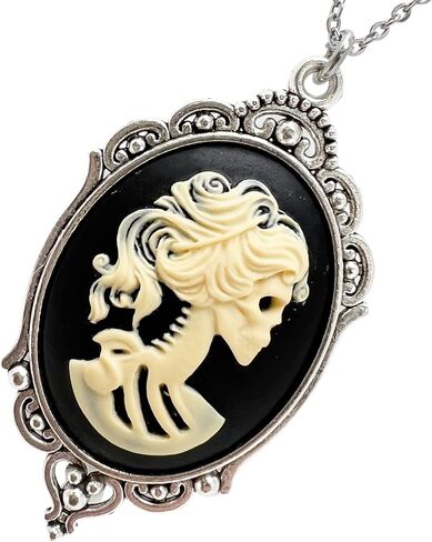 UMBRELLALABORATORY Gothic Lolita dress accessories Pirate Sugar Skull Victorian necklace or earrings goth jewelry Day of the dead pendant charm skeleton black cat cameo in Saudi Arabia