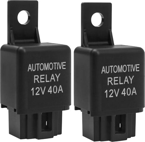 2Pcs 12V 40A Relay, Automotive 4 Pin Relays Fit for YL-388-S FLS821 Fog Driving Light, 12VDC 30A Universal Heavy Duty SPST Relay Replacement Kit for Air Fan Conditioner Starter Bar Wire Wiring Harness in Saudi Arabia