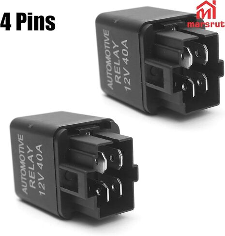 2Pcs 12V 40A Relay, Automotive 4 Pin Relays Fit for YL-388-S FLS821 Fog Driving Light, 12VDC 30A Universal Heavy Duty SPST Relay Replacement Kit for Air Fan Conditioner Starter Bar Wire Wiring Harness in Saudi Arabia