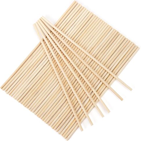 60Pcs Wooden Dowel Rods 1/4 x 12 Inch Precut Wooden Rod Sticks, Wood Sticks for Crafts, Natural Wood Dowels for Craft,Cake Dowels Hardwood Craft Dowel Rods for DIY Projects (60) in Kuwait