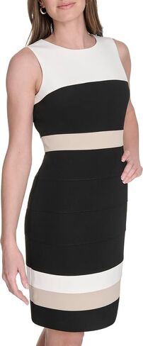 Tommy Hilfiger Women's Sleeveless Striped Scuba Crepe Sheath Mini Dress in Saudi Arabia