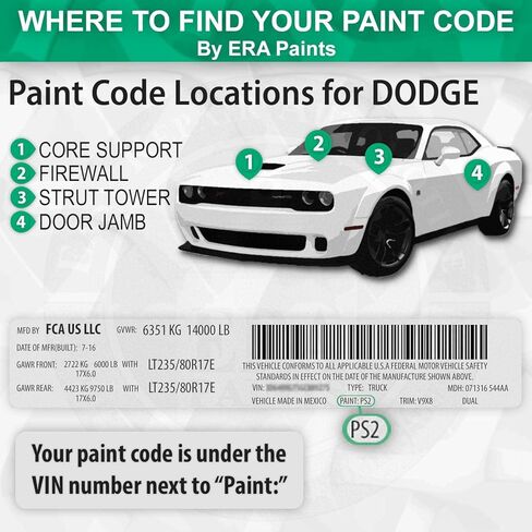 ERA Paints PRY/JRY - Redline Pearl for DODGE Exact Match Automotive Touch Up Paint Jar - Essential Kit in Saudi Arabia