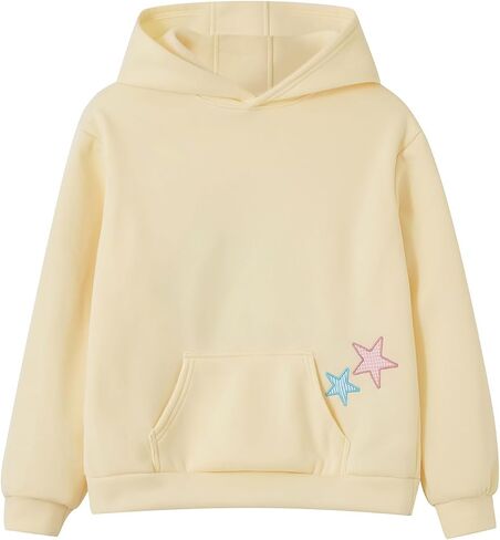 Women Preppy Embroidered Hoodies Cute Graphic Long Sleeve Hooded Sweatshirt Teen Girls Y2K Oversized Pullover Tops in Saudi Arabia