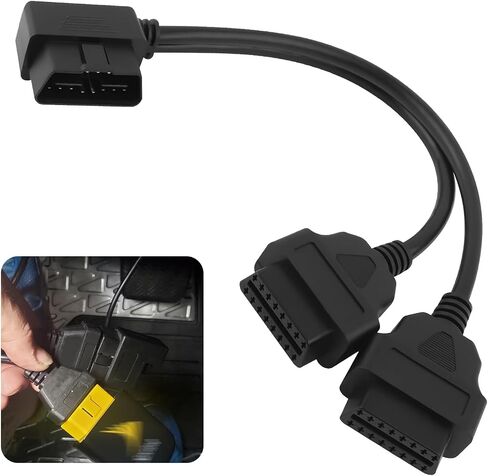 ijuicy OBD2 16 Pin Splitter, OBD II Splitter Extension, 1 Male to 2 Female Extension Cable Adapter, Suitable for All OBD2 interfaces (12inch/30cm) in Saudi Arabia