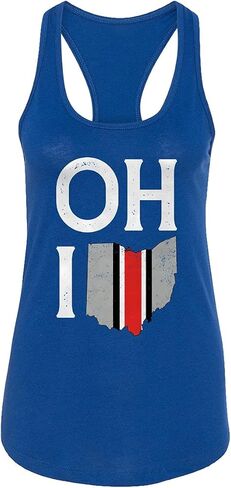 State of Ohio Letters Map Flag Womens Racer Back Tank Top in Kuwait
