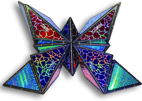 TOSY Magnet Pyramid Glow - 1 Cube Transforms into 1 Billion Shapes (Bunny, Egg Basket, Flowers), 243 Rare Earth Magnets, Holographic Design, Puzzle/STEAM Toy, Easter Birthday Gift, 2-Pack in Kuwait
