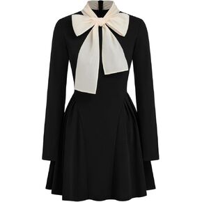CIDER Mini Dress Turtle Neck Long Sleeve Party Dress Knotted Ruffle Middle Waist Fall Dresses for Women in Saudi Arabia