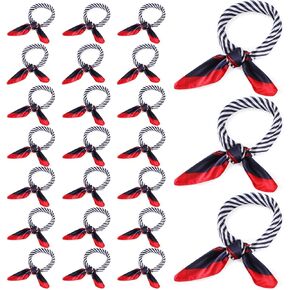 Xtinmee 12 Pack Nautical Square Scarf Red White and Blue Scarf Imitated Silk Sailor Neck Scarf for Women Ladies Stewardess, Elegant Style in Kuwait