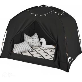 Bed Tents for Kids and Adult, Portable 100% Breathable and 93% Blackout Dream Play Tent, 3 Doors Big Privacy Space Sleeping Canopy for Indoor Floor or Twin Full Queen Sizes Bed (Khaki, Queen- Size) in Saudi Arabia