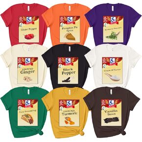 Spice Girl Halloween Costume Shirt, Spices Stickers Shirt Graphic Shirts, Group Spicy Girl Tshirts, MulticolorCondiment Group Costume in Kuwait
