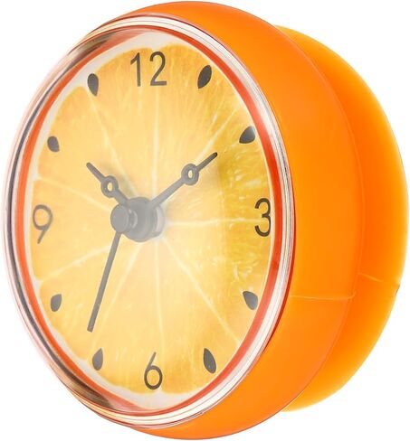 Waterproof Shower Clock, Non Ticking Silent Mini Cute Mirror Wall Clocks with Suction Cup for Bathroom Kitchen Home Decoration, Yellow/Black in Saudi Arabia