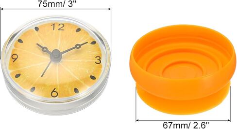Waterproof Shower Clock, Non Ticking Silent Mini Cute Mirror Wall Clocks with Suction Cup for Bathroom Kitchen Home Decoration, Yellow/Black in Saudi Arabia