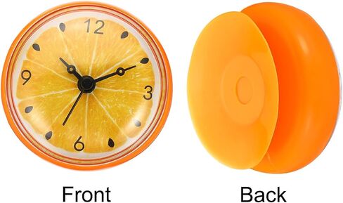 Waterproof Shower Clock, Non Ticking Silent Mini Cute Mirror Wall Clocks with Suction Cup for Bathroom Kitchen Home Decoration, Yellow/Black in Saudi Arabia