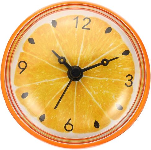 Waterproof Shower Clock, Non Ticking Silent Mini Cute Mirror Wall Clocks with Suction Cup for Bathroom Kitchen Home Decoration, Yellow/Black in Saudi Arabia