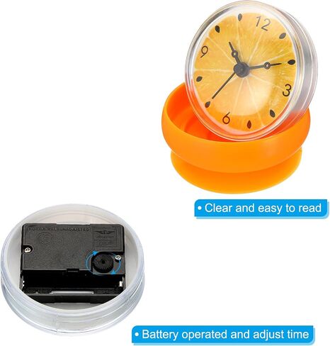 Waterproof Shower Clock, Non Ticking Silent Mini Cute Mirror Wall Clocks with Suction Cup for Bathroom Kitchen Home Decoration, Yellow/Black in Saudi Arabia