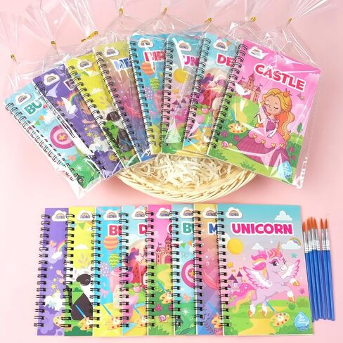 ZMLM 24 Water Coloring Books for Kids Party Favors - Bulk Mini Coloring Books for Ages 4-8,Small Easter Basket Stuffers for Toddlers Crafts Classroom Birthday Valentines Day Gifts Goodie Bag Stuffers in Kuwait