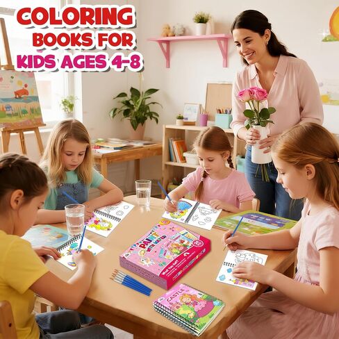 ZMLM 24 Water Coloring Books for Kids Party Favors - Bulk Mini Coloring Books for Ages 4-8,Small Easter Basket Stuffers for Toddlers Crafts Classroom Birthday Valentines Day Gifts Goodie Bag Stuffers in Kuwait