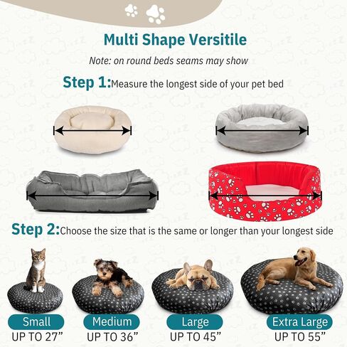 Dog Bed Covers Replacement Washable, Dog Bed Removable Washable Cover. for All Shapes & Round Dog Bed Cover, Including Dog Bed Medium Size Dog Washable Cover in Saudi Arabia