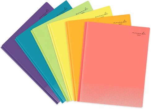 H4D Plastic 2 Pocket Folders with Prongs, Letter Size, Morandi Colors, 6 Pack in Kuwait