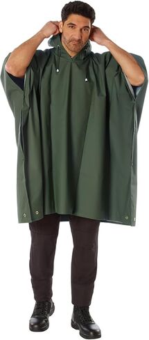 Rothco Rubberized Rainwear Poncho, Mens Rain Poncho, One Size, Olive Drab in Saudi Arabia