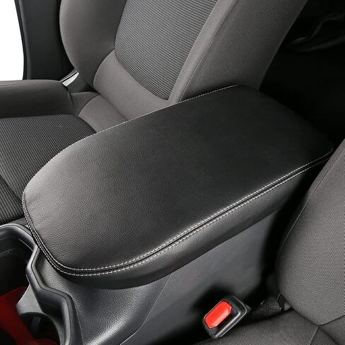 غطاء مسند ذراع وحدة التحكم المركزية CZCGYDY، غطاء مسند ذراع من الجلد مناسب خصيصًا لسيارة Toyota RAV4 2019 2020 2021 2022 2023 2024 2025 وحدة التحكم الوسطى، مضاد للخدش، مقاوم للاهتراء (غرز أسود + بيج) in Kuwait