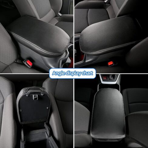 غطاء مسند ذراع وحدة التحكم المركزية CZCGYDY، غطاء مسند ذراع من الجلد مناسب خصيصًا لسيارة Toyota RAV4 2019 2020 2021 2022 2023 2024 2025 وحدة التحكم الوسطى، مضاد للخدش، مقاوم للاهتراء (غرز أسود + بيج) in Kuwait