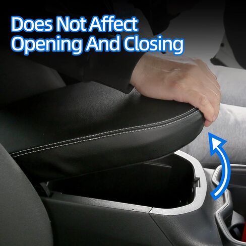 غطاء مسند ذراع وحدة التحكم المركزية CZCGYDY، غطاء مسند ذراع من الجلد مناسب خصيصًا لسيارة Toyota RAV4 2019 2020 2021 2022 2023 2024 2025 وحدة التحكم الوسطى، مضاد للخدش، مقاوم للاهتراء (غرز أسود + بيج) in Kuwait