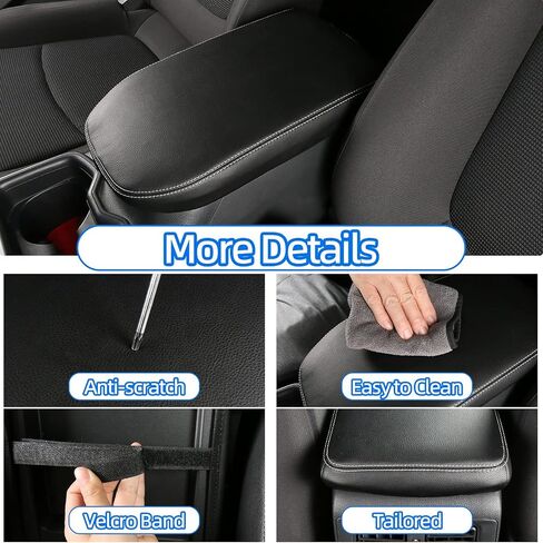 غطاء مسند ذراع وحدة التحكم المركزية CZCGYDY، غطاء مسند ذراع من الجلد مناسب خصيصًا لسيارة Toyota RAV4 2019 2020 2021 2022 2023 2024 2025 وحدة التحكم الوسطى، مضاد للخدش، مقاوم للاهتراء (غرز أسود + بيج) in Kuwait