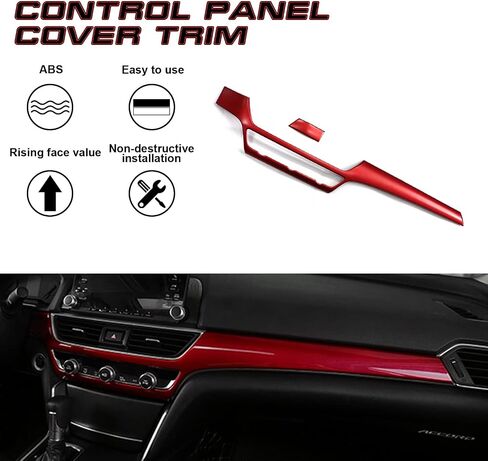 x xotic tech Interior Dashboard Center Console AC Switch Button Panel Stripe Cover Trim, Carbon Fiber Pattern, Compatible with Honda Accord 10th Gen 2018-2022 in Saudi Arabia