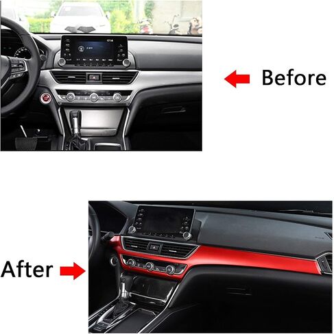 x xotic tech Interior Dashboard Center Console AC Switch Button Panel Stripe Cover Trim, Carbon Fiber Pattern, Compatible with Honda Accord 10th Gen 2018-2022 in Saudi Arabia