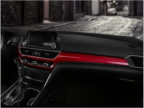 x xotic tech Interior Dashboard Center Console AC Switch Button Panel Stripe Cover Trim, Carbon Fiber Pattern, Compatible with Honda Accord 10th Gen 2018-2022 in Saudi Arabia