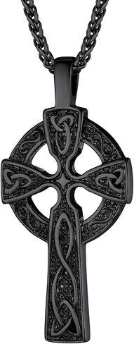 PROSTEEL 316L الفولاذ المقاوم للصدأ عقدة سلتيك Triquetra قلادة، الأيرلندية المسيحية الصليب قلادة قلادة للرجال النساء، مجوهرات تميمة الحماية، 22 "-24" قابل للتعديل، تأتي مع صندوق in Kuwait