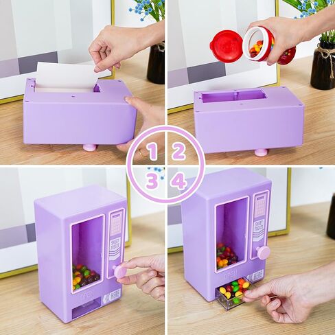 YOBRO Candy Dispenser, Cute Vending Machine for Desktop, Manual Candy Machine, Dispense Mini Candies, Birthday&Christmas Gift for Girls, Gift for Friends Girlfriends (Black) in Kuwait