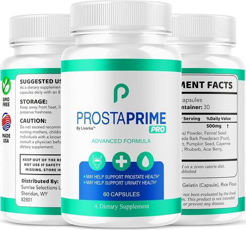 ProstaPrime Pro Capsules - Official ProstaPrime Pro for Men Pills Supplement Support, Natural Premium Advanced Formula Health & Wellness, ProstaPrime Pro Reviews, 60 Capsules for 1 Month in Saudi Arabia