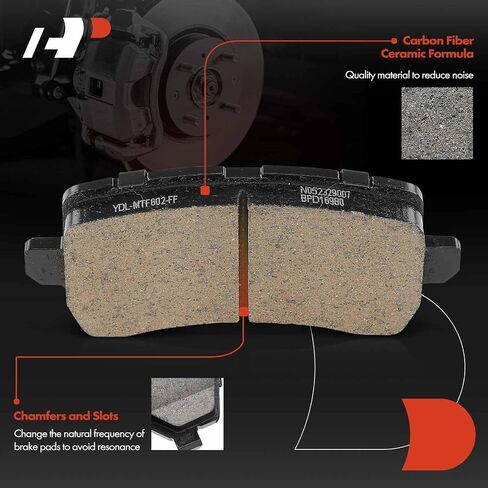 A-Premium Rear Ceramic Disc Brake Pads Set Compatible with Honda Odyssey 2018-2023 & Acura MDX 2017-2020, TLX 2015-2020, RLX 2014-2020, 4 Pcs in Saudi Arabia