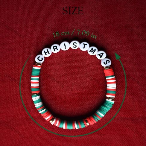 Christmas Bracelets 6 Pack Polymer Clay Jewelry Merry Christmas Gifts for Women Teens Girl Gifts in Saudi Arabia