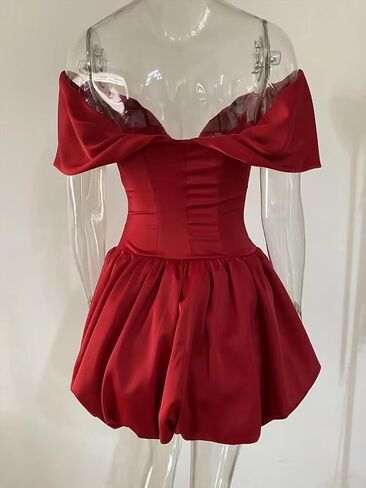 Mini Homecoming Dresses for Women 2025 Satin A Line Off The Shoulder Cocktail Party Gown Prom Dress in Saudi Arabia