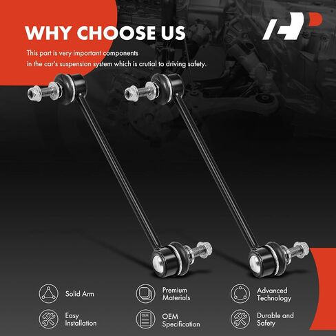 A-Premium 2 × وصلات قضيب تثبيت أمامية Sway Bar، متوافقة مع Jeep KL Series Cherokee 2014-2023 in Saudi Arabia