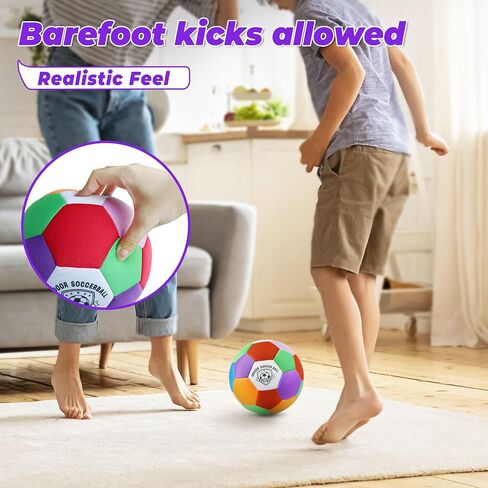Indoor Soccer Ball Size 4 - Soft House Soccer Ball Size 4 for Protect Inside Home Furniture Silent Size 4 Soccer Ball for Girls Kids Youth Boys Fun Soccer Gifts Birthday Christmas in Kuwait