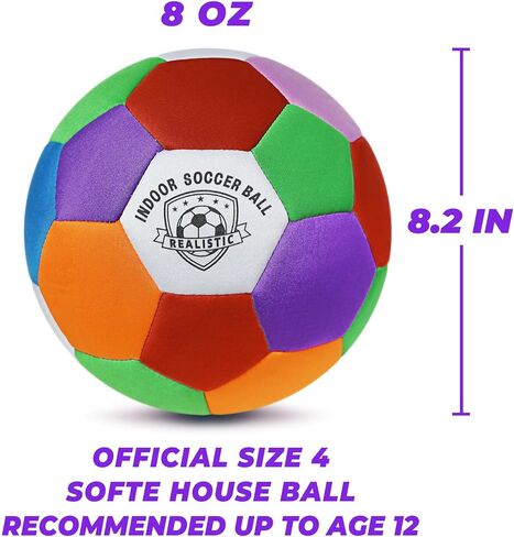 Indoor Soccer Ball Size 4 - Soft House Soccer Ball Size 4 for Protect Inside Home Furniture Silent Size 4 Soccer Ball for Girls Kids Youth Boys Fun Soccer Gifts Birthday Christmas in Kuwait