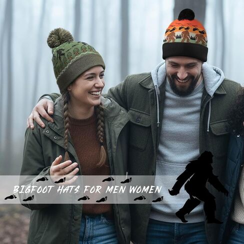 Berlune 3 Pcs Sasquatch Winter Beanie Hat for Men Winter Knit Cuffed Beanie for Men Women Warm Christmas Outdoor Gifts in Saudi Arabia
