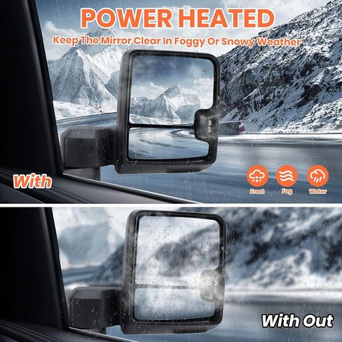 Driver Side Mirror for 2019 2020 2021 2022 2023 Chevy Silverado GMC Sierra 2500HD 3500HD Towing Mirror with Heated Signal Light BLIS Puddle Light Manual Folding Textured Black（11 Pins） in Saudi Arabia