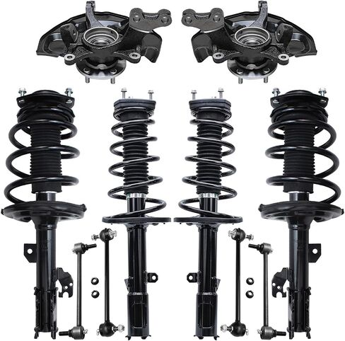 Detroit Axle - Front Steering Knuckles & Wheel Hub Bearings Rear Struts with Coil Springs Sway Bars Kit Replacement for 2006-2011 Toyota Avalon - 10pc Set in Saudi Arabia