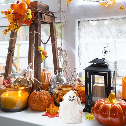 2PCS Halloween Decor Lantern for Bedroom Home Decoration, Mini Flameless Ghost Lights for Halloween Party Supplies Gifts Outdoor Indoor Table Hanging Decor, Spooky Cute Ghost Night Light in Saudi Arabia