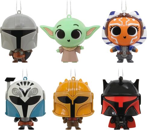 Hallmark Star Wars: سلسلة Mandalorian 5 زخارف عيد الميلاد الغامضة، مقاومة للكسر، مجموعة من 2، هدايا لمحبي حرب النجوم in Saudi Arabia