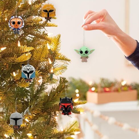 Hallmark Star Wars: سلسلة Mandalorian 5 زخارف عيد الميلاد الغامضة، مقاومة للكسر، مجموعة من 2، هدايا لمحبي حرب النجوم in Saudi Arabia